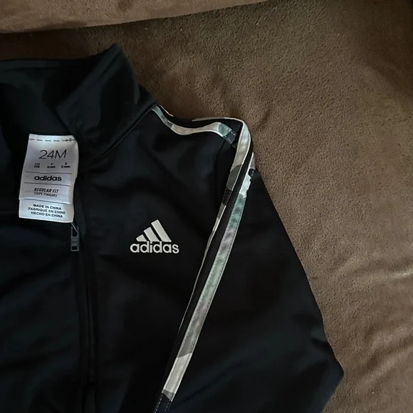 Adidas Black Jacket with White Stripes - Picture 3 of 3